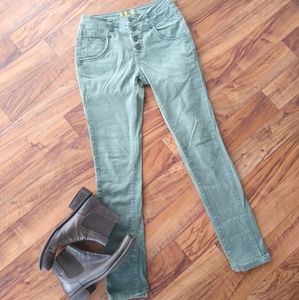 Bianco olive-gray high raise skinny jeans